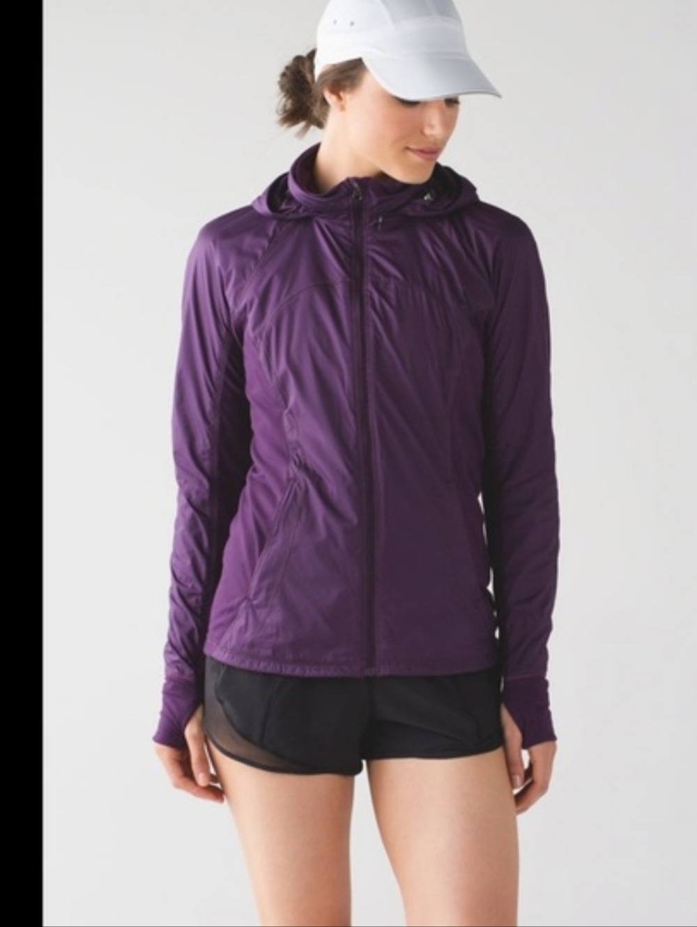 EUC Lululemon Rush Hour Darkest Magenta Purple Hooded Zip Jacket 6 LIKE NEW